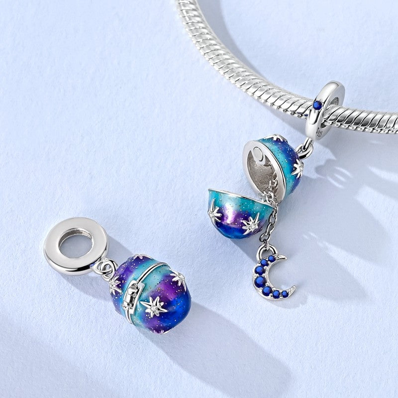 925 Sterling Silver Can Be Opened Pandant Easter Egg Charms Beads Fit Original Bracelet Making Fine Jewelry Women DIY Gift