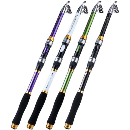 Sougayilang 4 Cores Telescópica Vara de Pesca 1.8m-3.3m Fibra de Vidro Cabo EVA Carpa Spinning Vara de Pesca Peso de Pesca 4.5kg