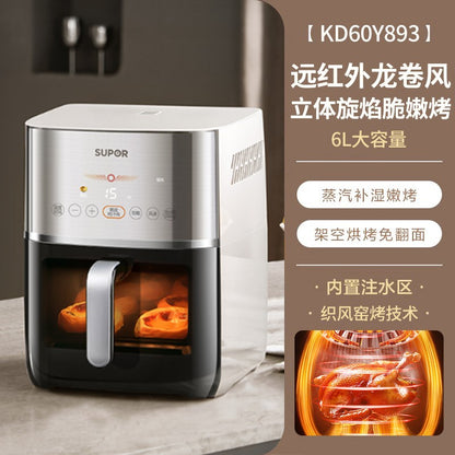 Fritadeira de ar de grande capacidade para uso doméstico e forno elétrico multifuncional integrado com nova visão