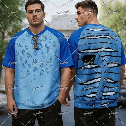 Kpop Demon Hunters Derpy Tiger Cosplay Patchwork Tshirts Men Women Casual O-neck Tshirts Halloween/Christmas Gifts Male Tops