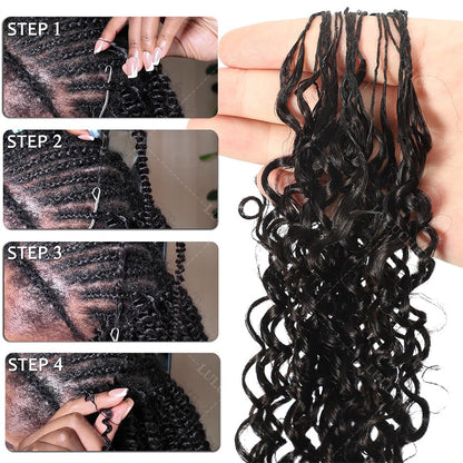 Cabelo Humano Crespo Cacheado Crochê Pequenas Espirais Invisíveis 12A Sem Nós Pré-Separado Kinky Curly Feather Crochet Hair Extensions em Promoção