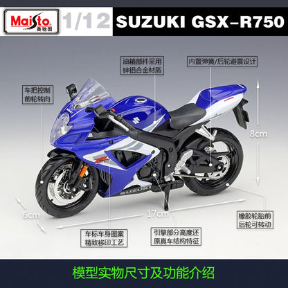 Maisto 1:12 Suzuki GSX-R750 R 750 R600 R 600 Veículos Die Cast Hobbies Colecionáveis Motocicleta Modelo Brinquedos