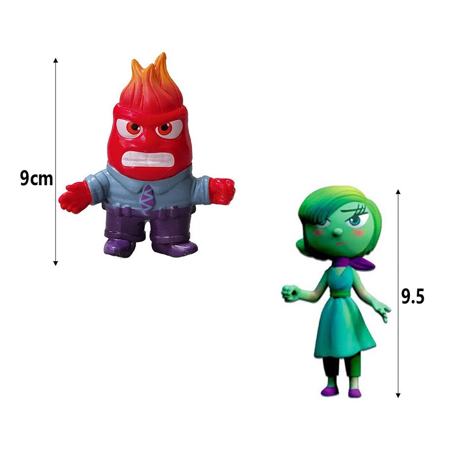 6 pçs/conjunto Dentro Fora Brinquedo Infantil Boneco de Ação Tristeza Alegria Raiva Boneca de Ação Enfeite de Bolo Enfeite de Mesa Presente de Aniversário Infantil