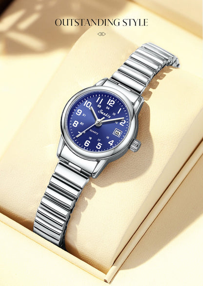 LIGE Sunkta Fashion Luxury Woman Watch Elegant Classic Simple Waterproof Calendar Stainless Belt Women's Wristwatch  Ladies Gift