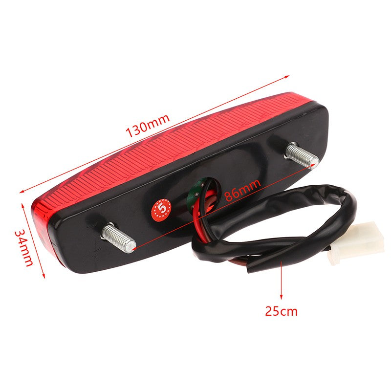 Luz de Freio Universal LED Vermelha 12V 3 Fios Luz Traseira de Placa Vermelha Para ATV Off-road Moto Luz Traseira de Posição