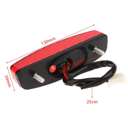 Luz de Freio Universal LED Vermelha 12V 3 Fios Luz Traseira de Placa Vermelha Para ATV Off-road Moto Luz Traseira de Posição