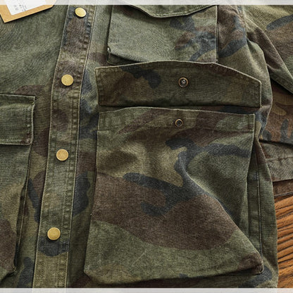 Casual cargo shirt camouflage coat fall new men's coat large pocket function stylish outdoor jacket