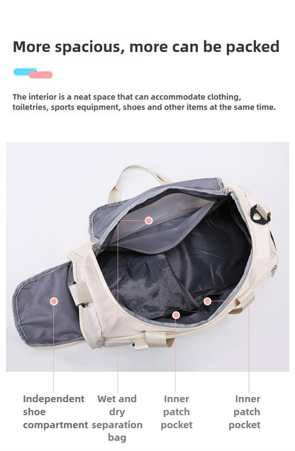 Multifunctional Large Capacity Handbag Waterproof Outdoor Travel Daypack with Wet Dry Shoe Compartment Trendy Fitness Sports Bag