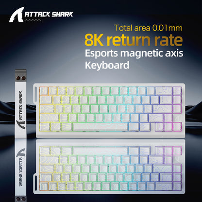ATTACK SHARK X68HE X68Pro He Magnetic Mechanical Keyboard for Pro Gaming 0.01mm Rapid Trigg 8000Hz SOCD/Rs 0.125ms 128K Rate