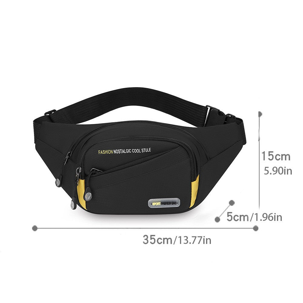 Multi-functional outdoor sports waist bag, men's large-capacity multi-layer crossbody single-shoulder bag A-DH