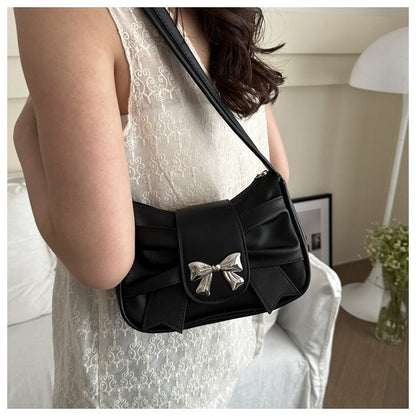 Trendy Bow Shoulder Bag Handbag Casual Underarm Bag Daily Commuting Bags PU Leather Lady Banquet Bag Business Women's Bags