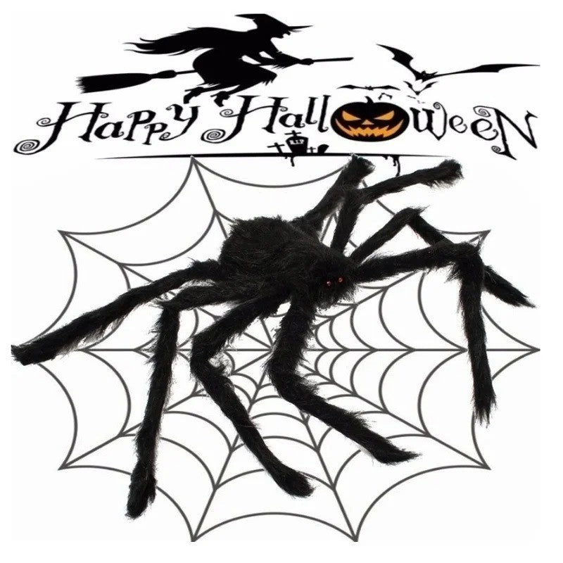 3/2/1pcs Halloween Decor Giant Black Plush Spider Halloween Party Bar Haunted House Horror Props Outdoor Scary Large Spiders