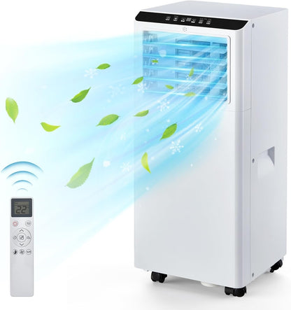 Ar-Condicionado Portátil 8000BTU com Controle Remoto e Timer 24h, Unidade de AC Portátil 3 em 1 de Baixo Ruído com Desumidificador