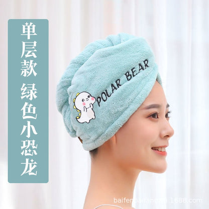 Hair Towel Women Girl's Magic Microfiber Shower Dry Hair Cap Bath Hats Bathroom Quick Drying Soft for Lady Turban Head