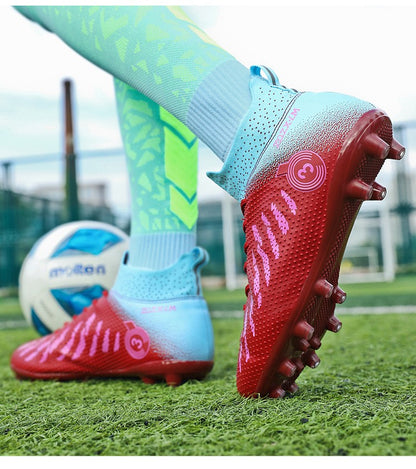 New High Top Football Shoes Cleats Soccer Shoes Boys And Girls Broken TF Nails For Adult Competitions Long Nails Training Boots