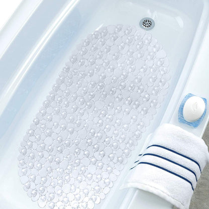 1pc Pebbles Bath Mat for Tub Non-Slip Bathtub Mat with Suction Cups, Drain Holes for Bathroom Showers, Tub, Machine Washable