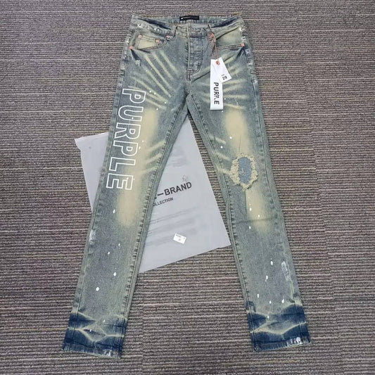 Hong Kong Style Hip Hop Men's Jeans Summer New Letter Print High Street Trendy Long Pants Cool And Handsome Cross Border