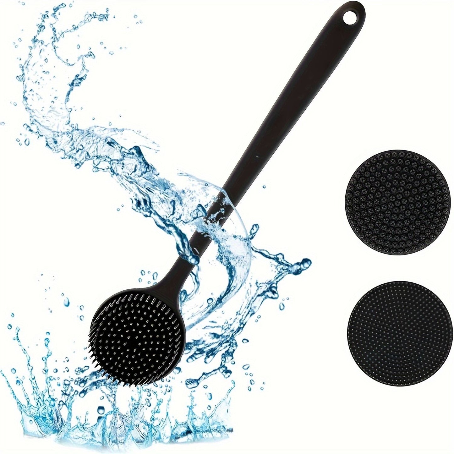 Long Handle Back Scrubber Brush - Exfoliating Body Brush for Shower, Bath & Spa | Soft Skin Massager for Men/Women