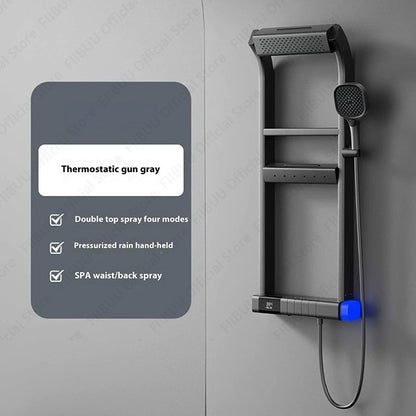 Digital Display Shower System Multi Modes Adjustable Shower Set Pressurized Spray Water Massage Showerhead Bathroom Accessories