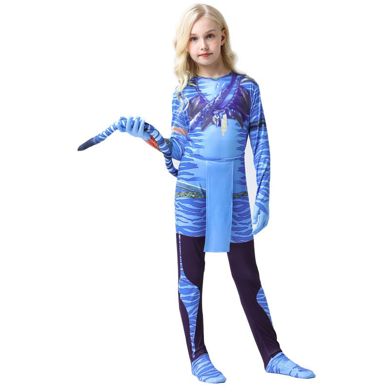 2026 Halloween Cosplay Avatar Costume Fire and Ashes Avatar3 Cosplay Hero One Piece Tight Fitting Clothing Na'vii Jumpsuit
