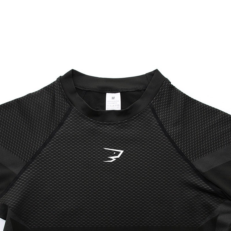 Men's Gym Compression Running Shirt Tight Short Sleeve Sports T-Shirt Fitness Training Workout Breathable Homme Athletic Shirt