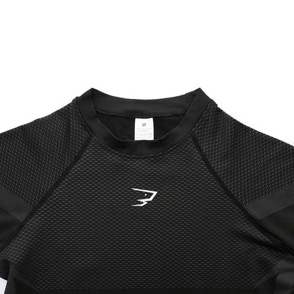 Men's Gym Compression Running Shirt Tight Short Sleeve Sports T-Shirt Fitness Training Workout Breathable Homme Athletic Shirt