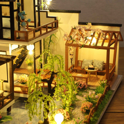 1 unidade, Casa de Bonecas de Madeira DIY, Kit de Montagem de Modelo, Quebra-cabeça 3D, Presentes de Aniversário e Natal para adolescentes e adultos, Micro Modelo de Decoração para Casa