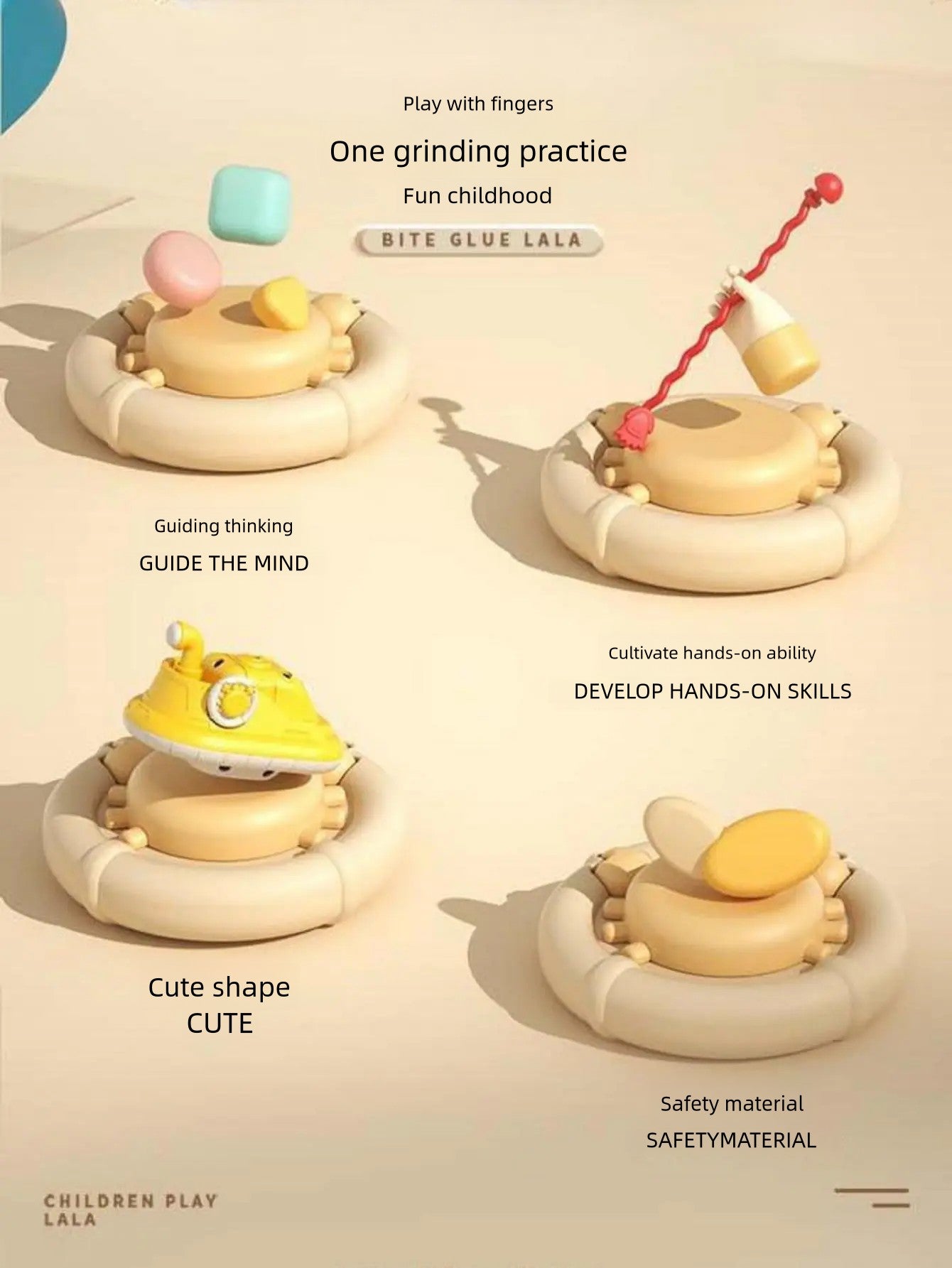 1-3Year Babies Random color matching  Sensory Montessori Toys Silicone Pull String Toy for 0 12 Months Teething Small boat desig