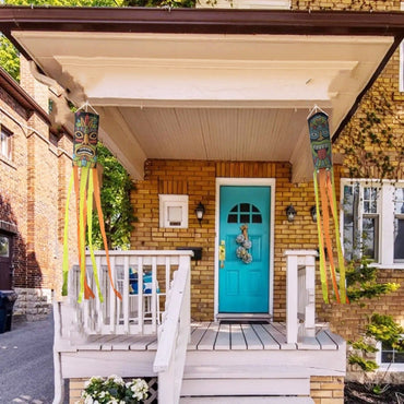 1 pcs Luan Tiki Totem Outdoor Windsock ,Tropical Party Celebration Garden Windsock decoration Aloha Hawaiian Ocean Decor