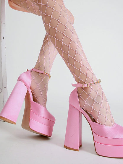 New Fashion Women Pumps Retro Mary Janes Chunky Heels Sandals Spring Platform Dress Party Wedding Basic Shoes Woman Big Size