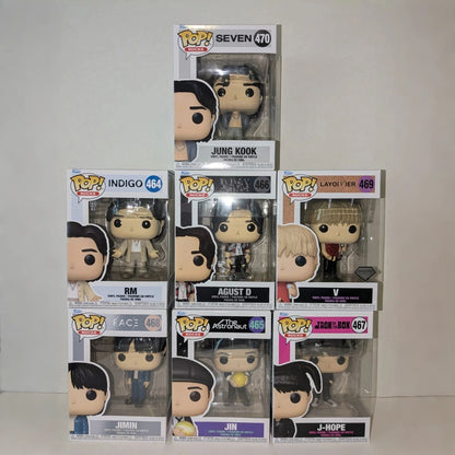 RM Jin Agust D J-Hope Jimin V Jung Kook FUNKO POP BTS Bonecos em Terno Colecionáveis Edição Limitada Decoração Brinquedo Presente