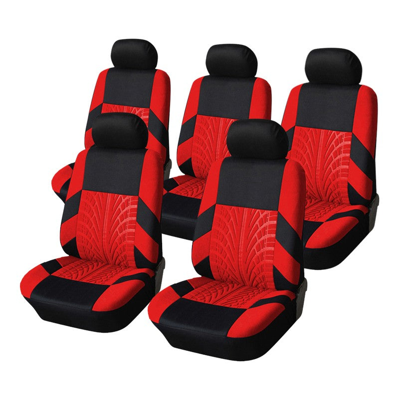 5 peças Capas de Assento Automotivo Conjunto Universal para a Maioria dos Carros Capas com Detalhe de Bordado de Pneu Estilização Protetor de Assento Automotivo