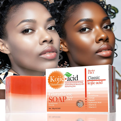 Barra de Sabonete de Mel Orgânico Mais Vendido 100g com Ácido Kójico + Glutationa Anti-Acne Ajuda no Clareamento do Banho e Rosto