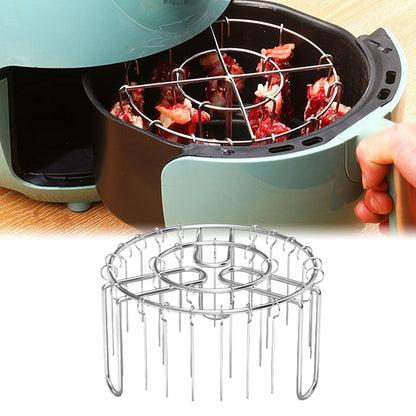 Air Fryer Grill Rack Stainless Steel Hanging Grill Skewers Non-Stick home Barbecue Kebabs Rack For Vegetable Fish Meat Shrimp