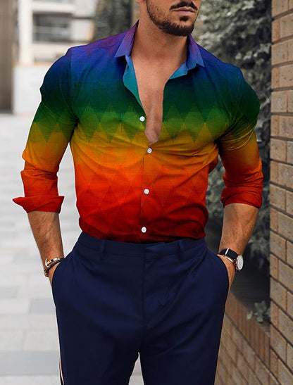 Jesus Business Casual Men's Formal Shirt Button Shirt Long Sleeve Business Daily Autumn Spring Summer 3D Shirt Collar Button