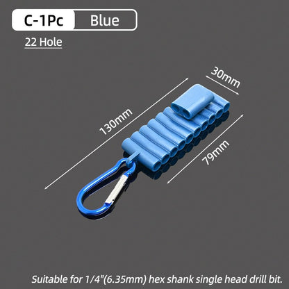 Suporte de Bits de Chave de Fenda Hexagonal de 1/4" Portátil Estojo Organizador com 10/22 Furos para Armazenamento de Bits de Broca para Cabeças de Chave de Fenda Ferramentas de Estojo