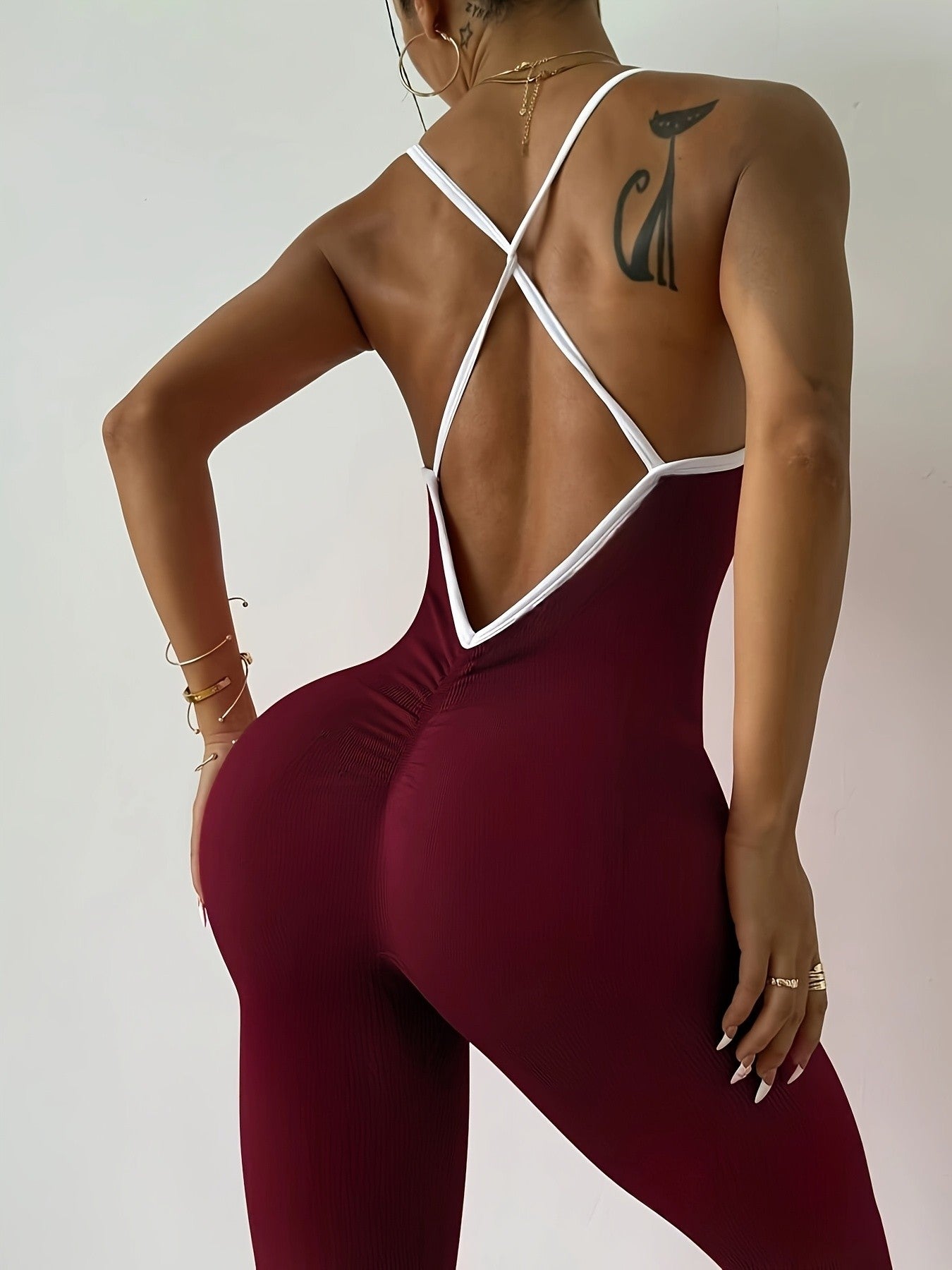 CZGUKE  Girls Pink Sports Jumpsuit Running One Piece Bodysuit Workout Rompers Women Overalls Sportswear Gym Fitness Yoga Suit