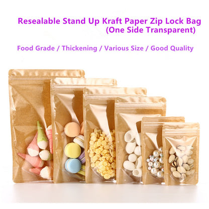 100pcs One Side Clear Laser Shiny Aluminum Foil Zip Lock Bags  Reflective Holographic Self-sealing Pouch for Fashion Accessories