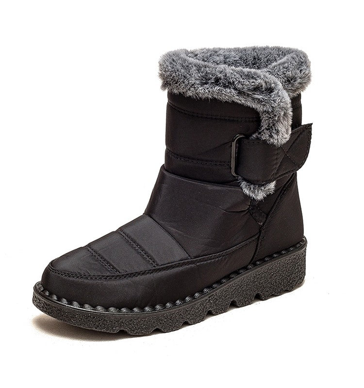 Women's Boots 2025 Trend Snow Boots With Fur Winter Shoes Woman Low Heels Footwear Winter Boots Women Combat Middle Botas Mujer