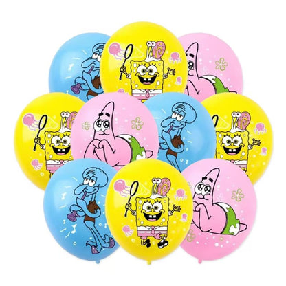 10pcs SpongeBob Patrick Star Octopus Brother Party Decoration Latex Balloon Theme Children's Birthday Balloon Set Cute