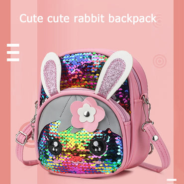 Sequin Rabbit Backpack for Girls Kids Preschool Elementary Bookbag for Elementary Toddler Bags With Rabbit Ears School Supplies