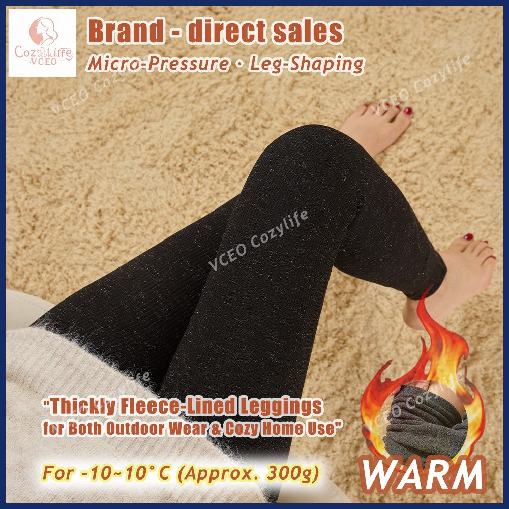 Warm fleece - padded leggings Warm thermal leggings Heavyweight 300g Fleece for Ultimate Warmth High - waisted warm leggings