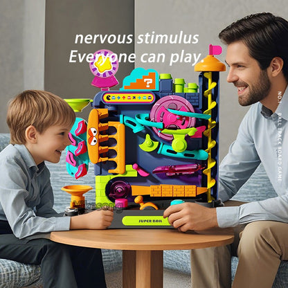 Brinquedo Educacional Montessori, Aventura em Pistas de Múltiplas Camadas, Jogo de Bola Rolante, Modelo de Cérebro Interativo para Crianças