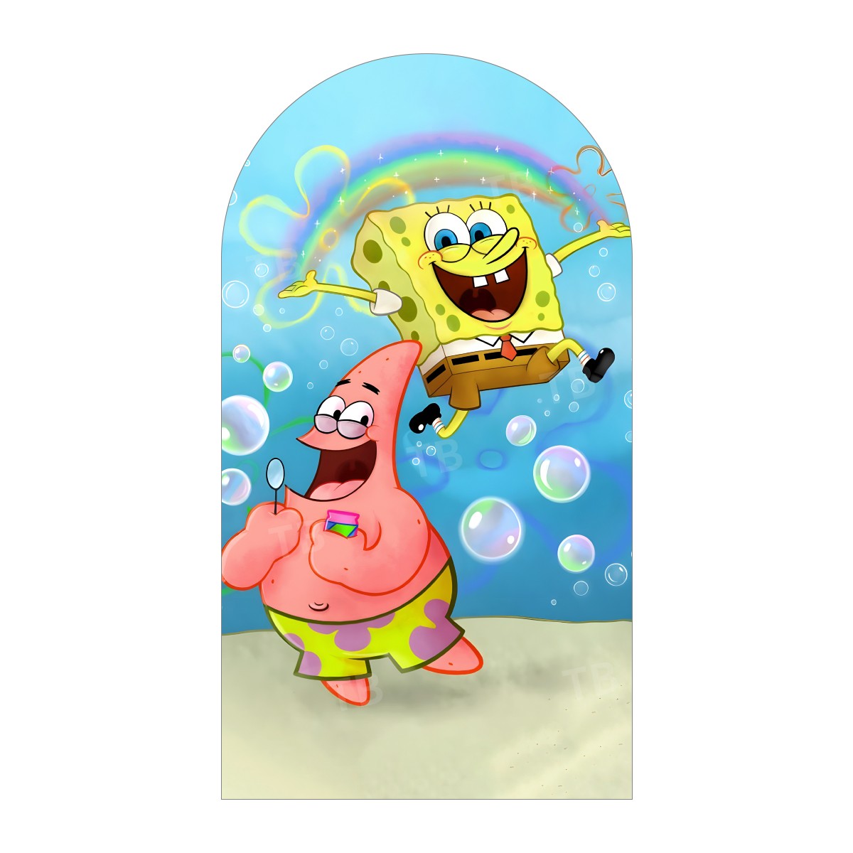 SpongeBob Theme Arch Backdrop Cover Squidward Patrick Baby Shower Kids Birthday Party Decoration Photograph Background Wall