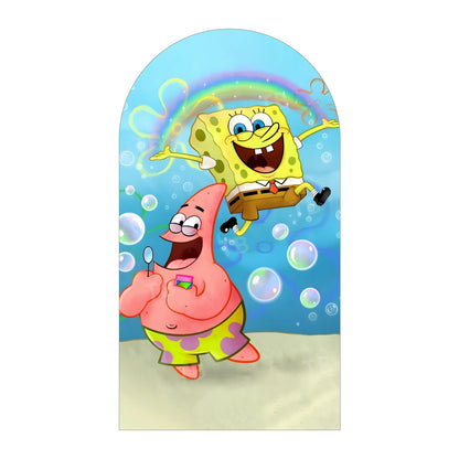 SpongeBob Theme Arch Backdrop Cover Squidward Patrick Baby Shower Kids Birthday Party Decoration Photograph Background Wall