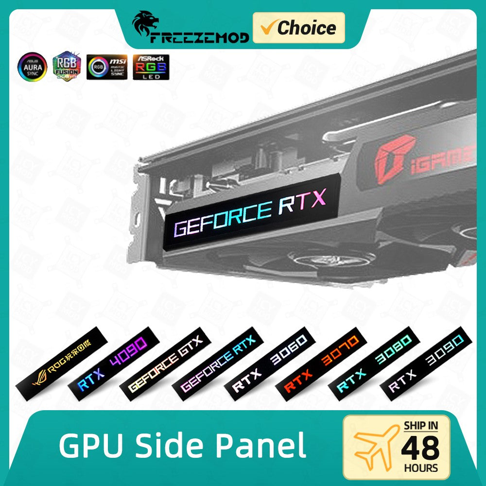 FREEZEMOD Painel Lateral GPU RTX3090 GTX ROG Decoração PC Placa de Vídeo Lâmpada Faith Water Cooler AURA SYNC Refrigeração Líquida ARGB
