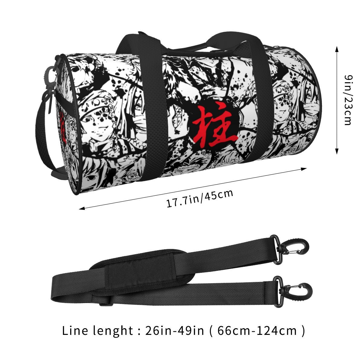 Japanese Anime Demon Slayer Duffle Gym Bag for Outdoor Sport Kimetsu no Yaiba Gym Bag Sports Overnight Travel Bags Backpack