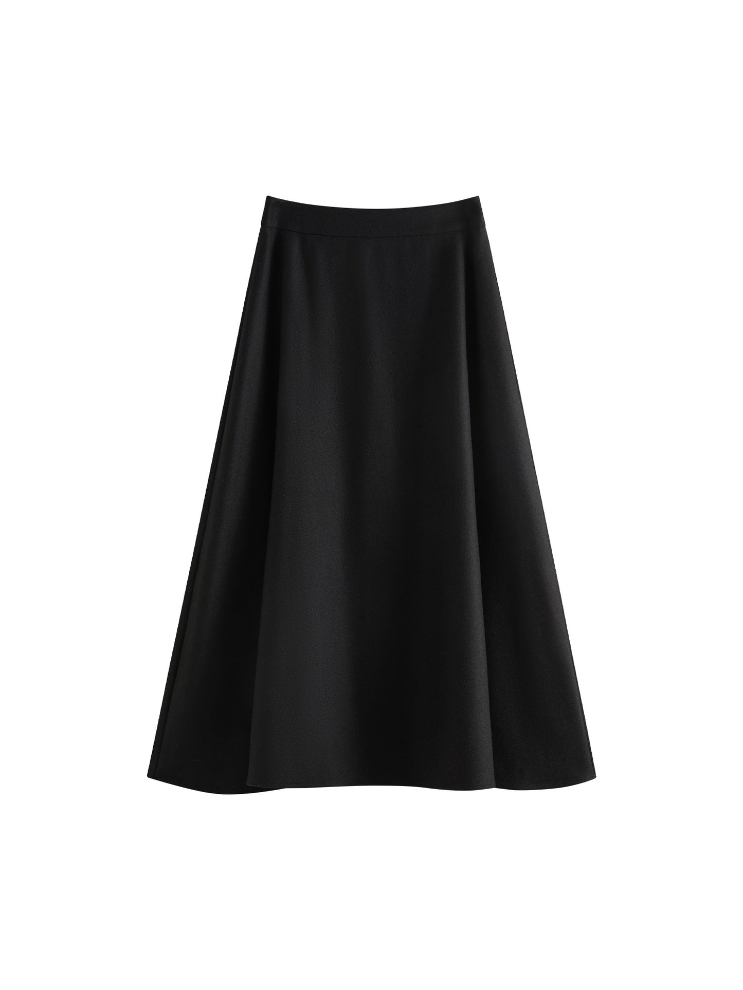 FSLE Office Lady Wool High Waisted A-line Skirt for Women Thickened Medium Length 2024 Winter New Women Casual Skirts 24FS14642
