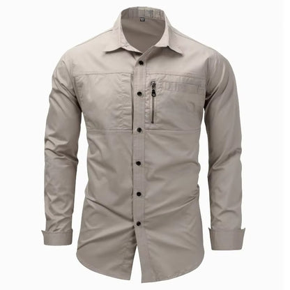 High Quality Cotton 100% Men Outdoor Long Sleeved Cargo Shirts Man Multi Pockets Loose Shirts New Male Solid Casual Shirts Eu3XL