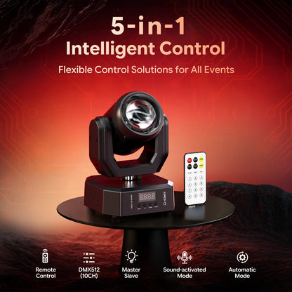 U'King 1/2/4Pcs Mini 50W RGBW LED Moving Head Lights Dynamic Lighting Effects Stage Lights DJ Lights For Wedding Party Show Club